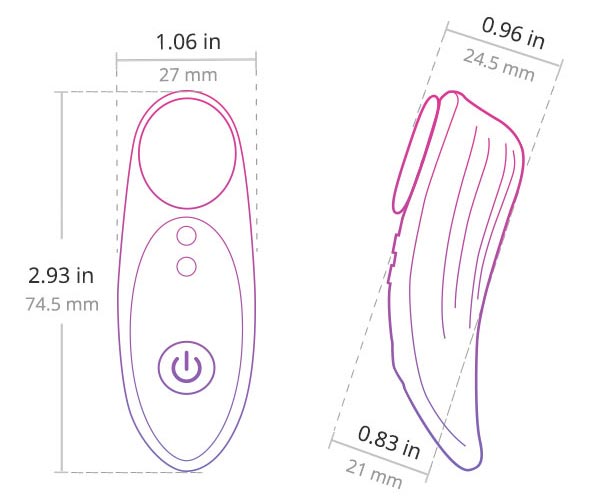 Lovense Ferri Panty Vibrator Dimensions