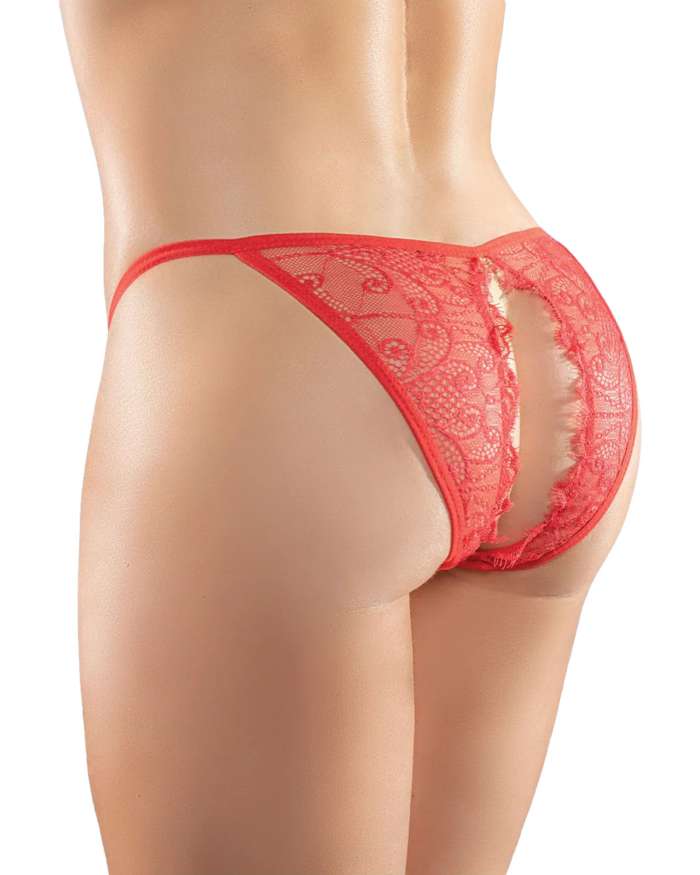 Adore Lace Enchanted Belle Floral Open-Back Panties