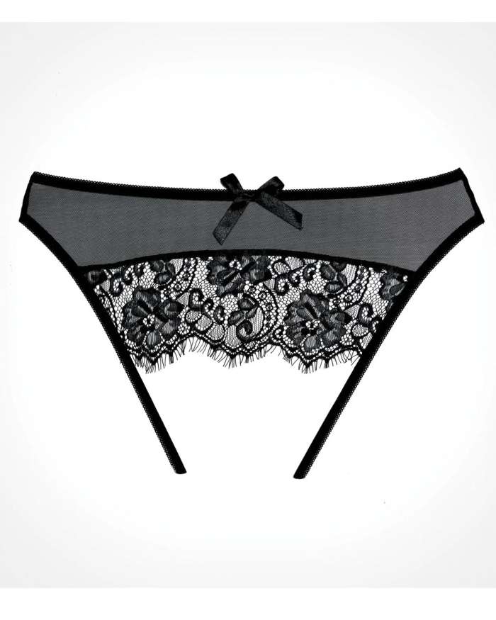 Allure Adore Expose Sheer Low-Rise Floral Open-Back with Bow Panties