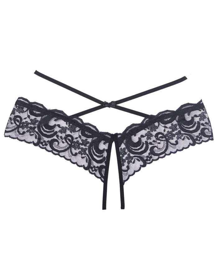 Allure Adore Dare Me Cross Waist Low-Rise Open Lace Panties