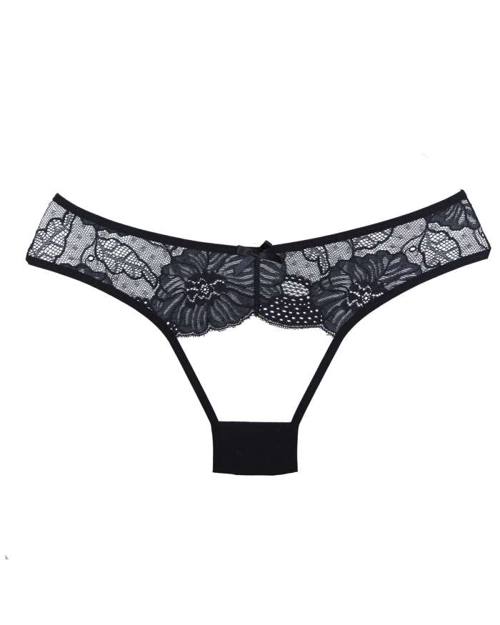 Allure Adore Kiss Mesh & Lace Floral Open Panties