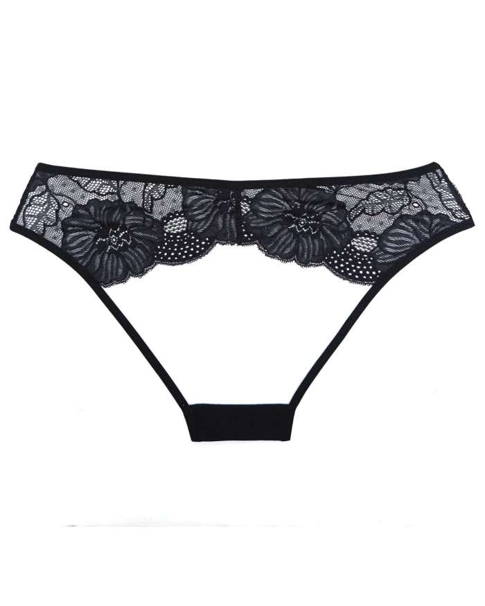 Allure Adore Kiss Mesh & Lace Floral Open Panties