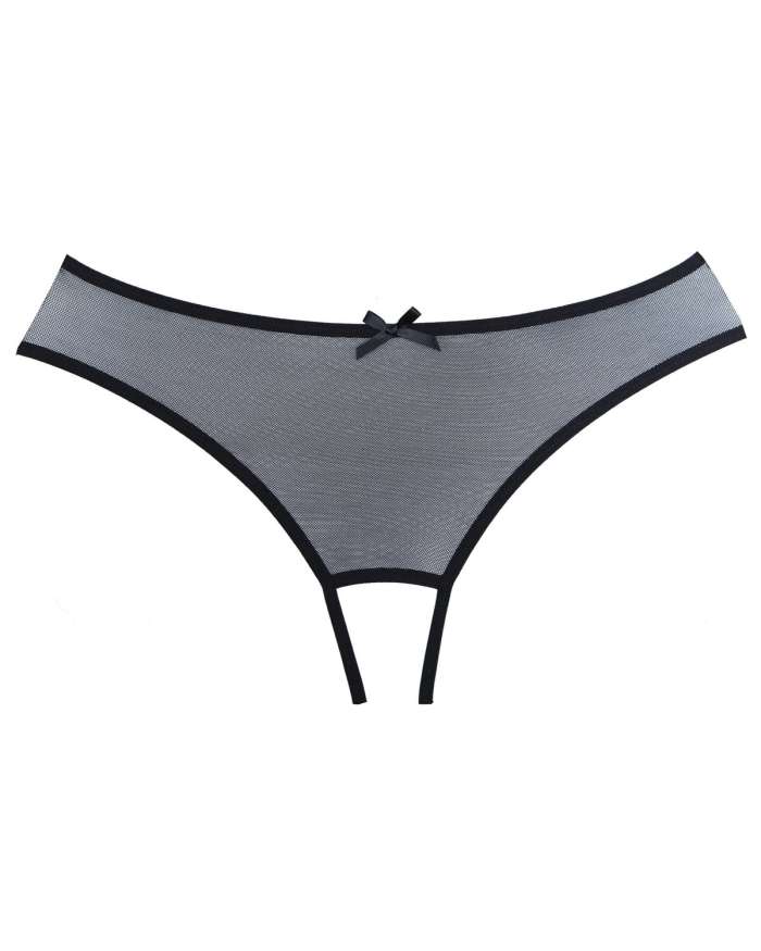 Allure Adore Wild Nite Mesh Curved Straps Open Back Panties