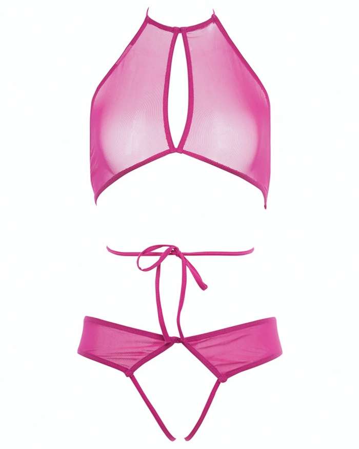 Allure Marley Mesh Peek A Boo Top & Open Panties