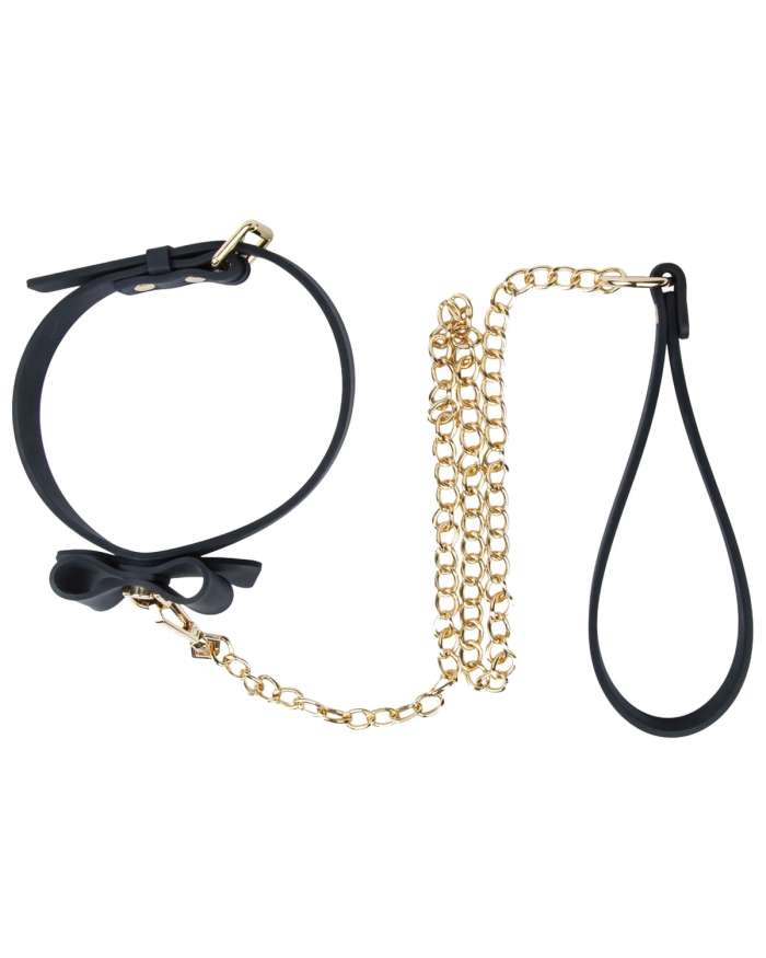 Temptasia Ardor Silicone Collar with Bow & Leash