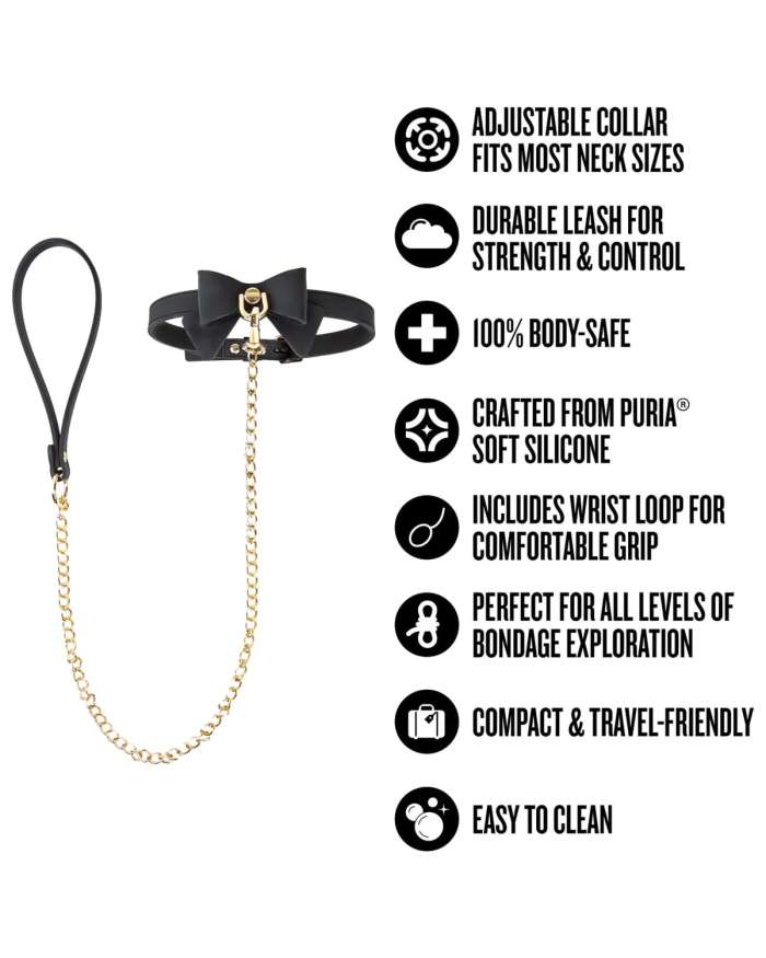 Temptasia Ardor Silicone Collar with Bow & Leash