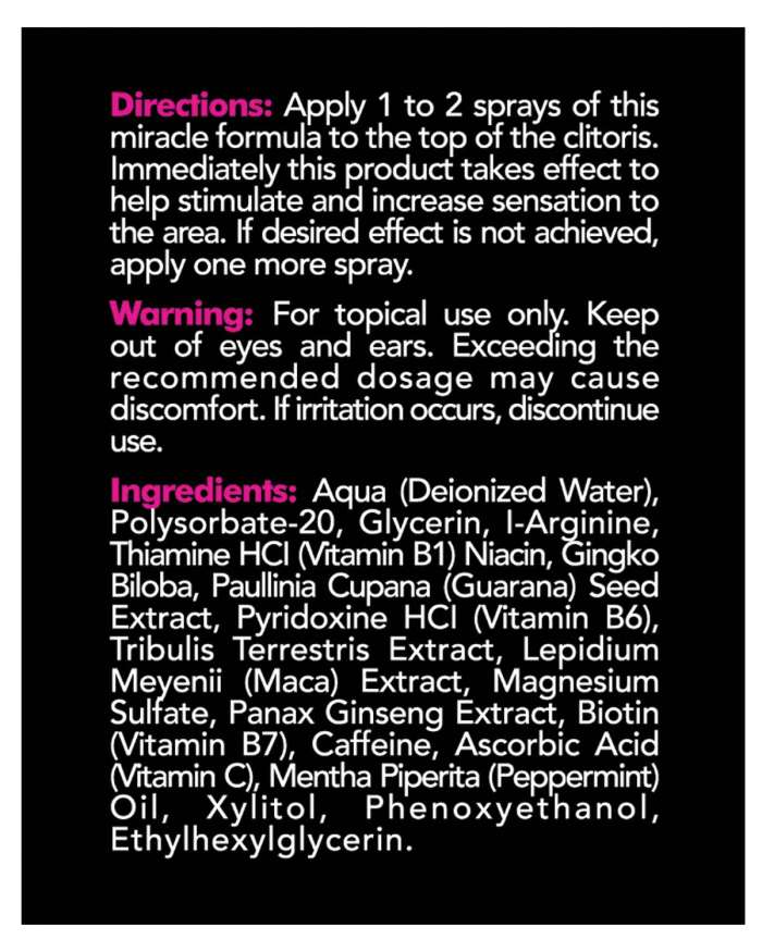 Body Action Femsation Female Stimulation Arousal Spray