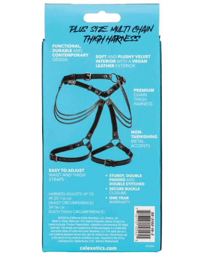 CalExotics Euphoria Plus Size Multi Chain Thigh Harness