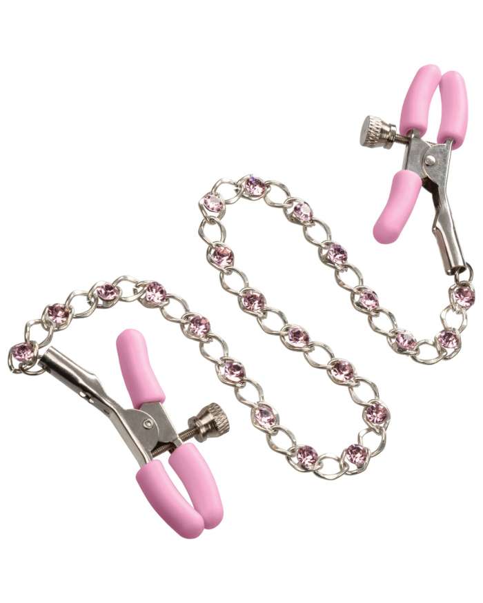 CalExotics Nipple Play Crystal Chain Nipple Clamps