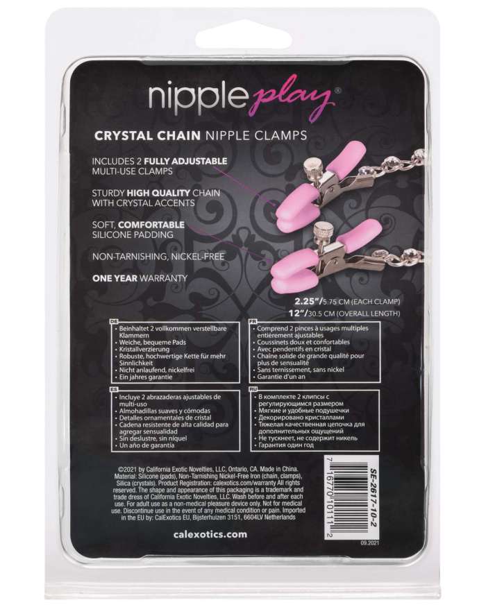 CalExotics Nipple Play Crystal Chain Nipple Clamps