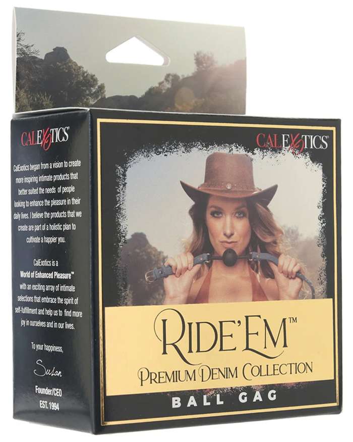 CalExotics Ride 'Em Premium Denim Collection Breathable Ball Gag