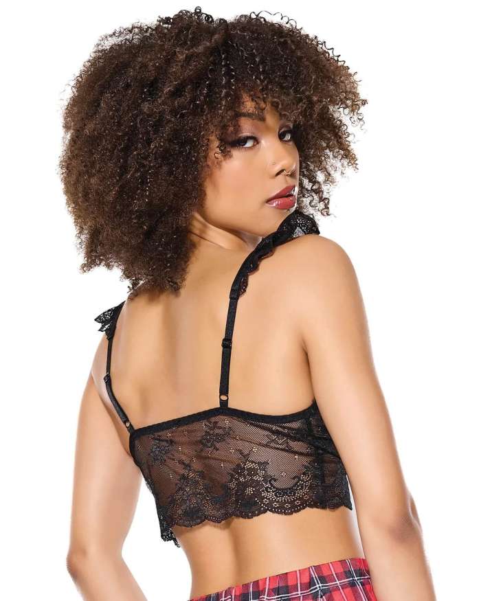 Coquette Bijou Floral Scalloped Lace Bralette