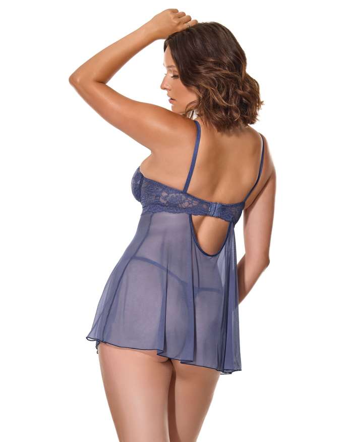 Coquette Twilight Fever Embroidered Floral Lace Babydoll