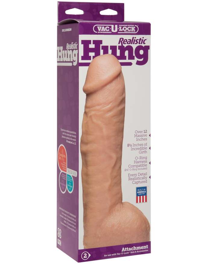 Doc Johnson Vac-U-Lock Realistic Hung 12.5