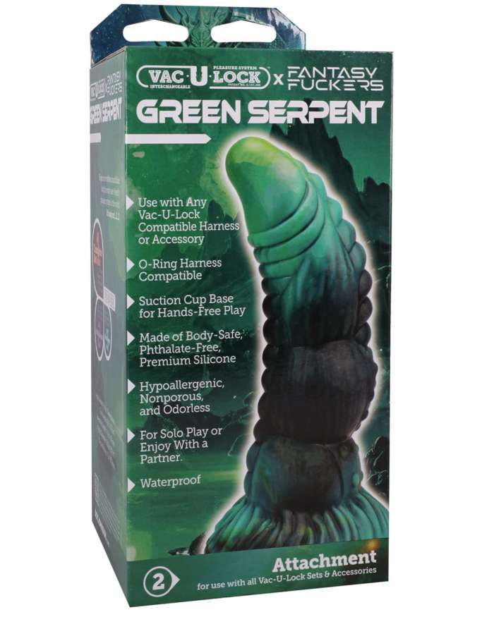 Vac-U-Lock x Fantasy Fuckers Green Serpent Dildo