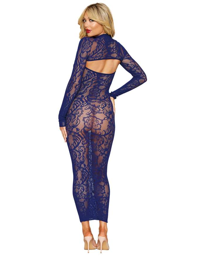 Dreamgirl Floral Lace 2-Piece Gown & Shrug Set