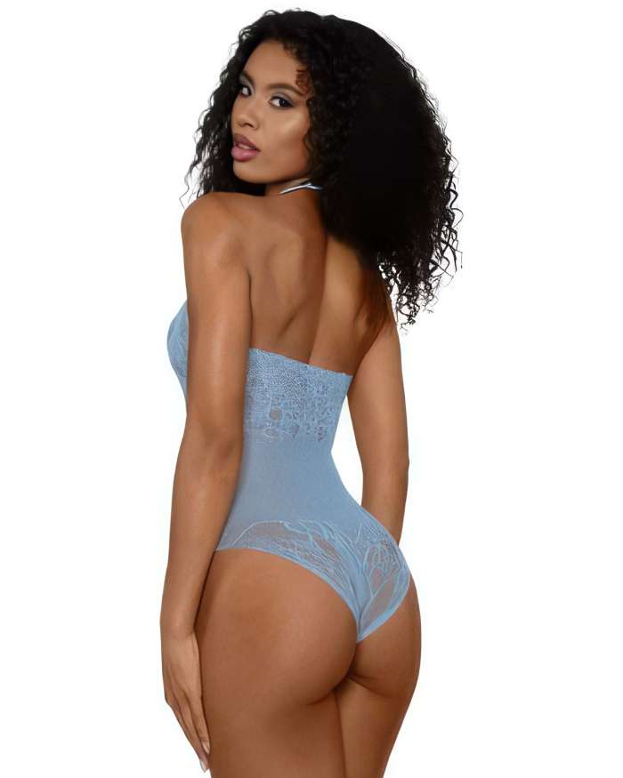 Dreamgirl Ashley Sheer Halter Teddy