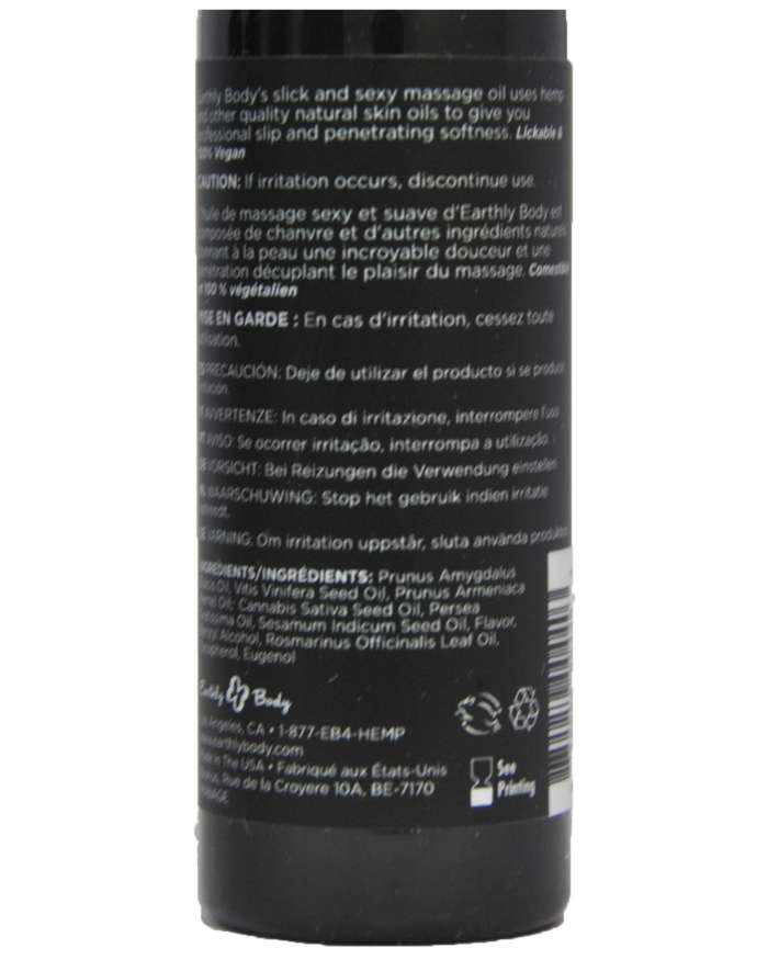 Earthly Body Hemp Seed Edible Flavored Massage Oil