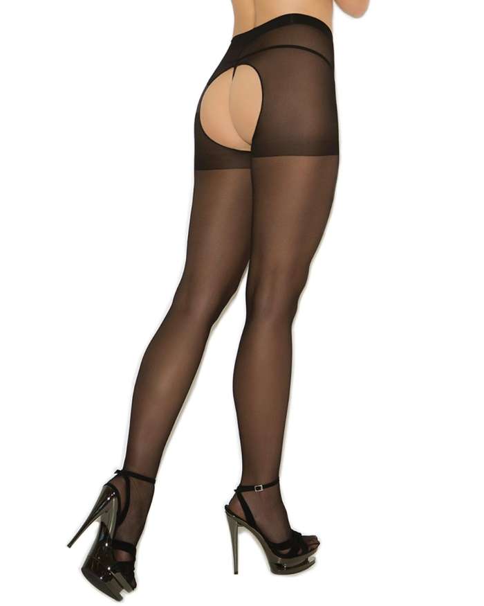 Elegant Moments Sheer Crotchless Pantyhose