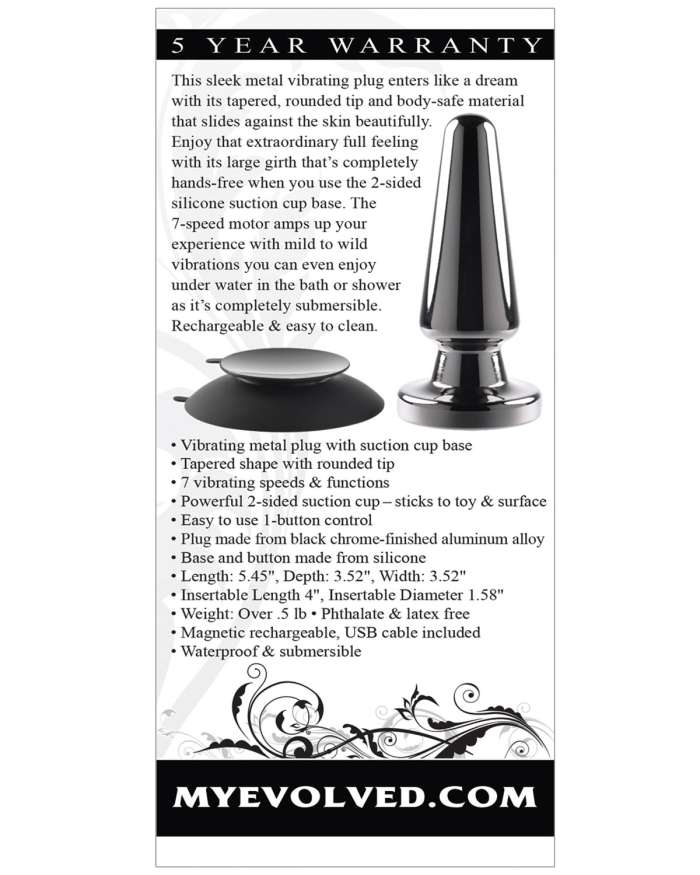 Evolved Advanced Metal Vibrating Butt Plug