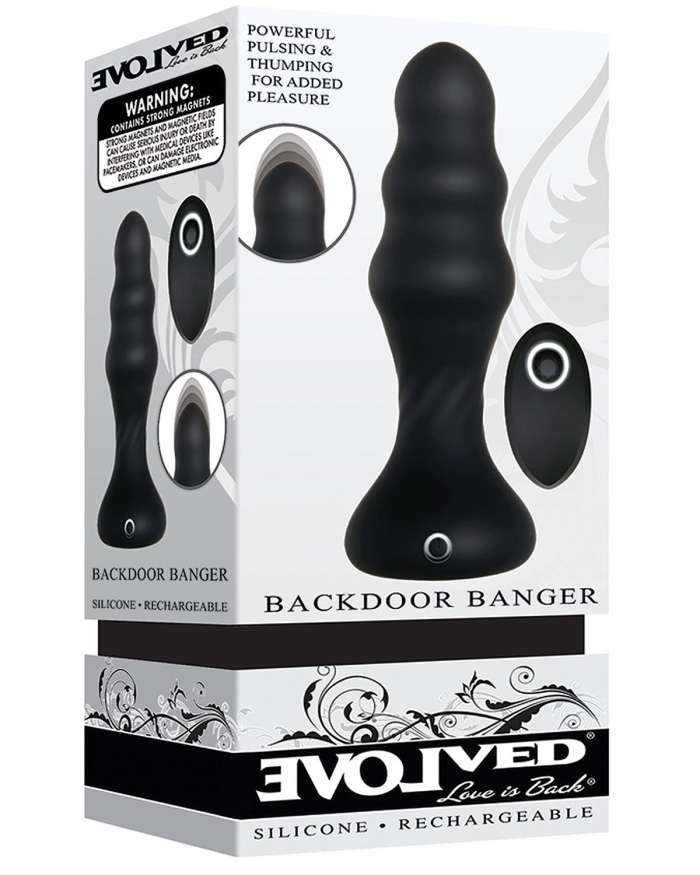 Evolved Backdoor Banger Thrusting Vibrating Butt Plug with Remote