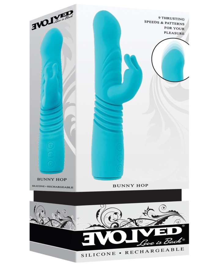 Evolved Bunny Hop Thrusting Rabbit Vibrator with Removable Suction Cup