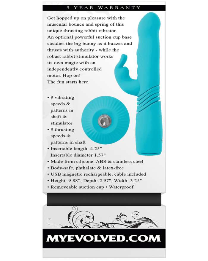 Evolved Bunny Hop Thrusting Rabbit Vibrator with Removable Suction Cup