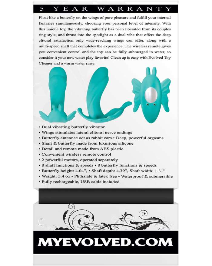 Evolved The Butterfly Effect Dual Motor Vibrator with Remote
