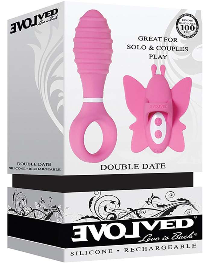 Evolved Double Date Vibrating Plug and Clitoral Stimulator Kit