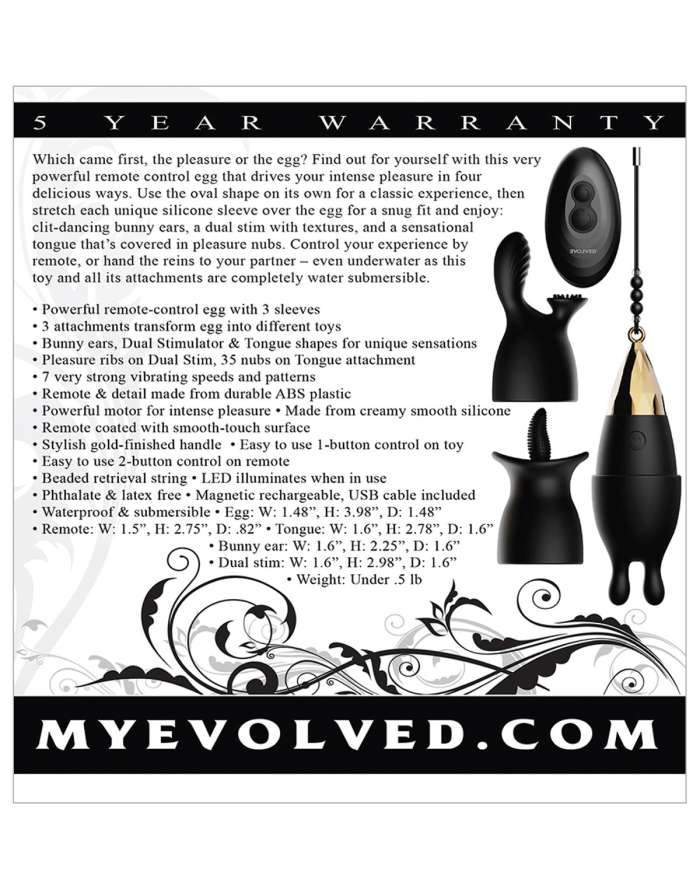 Evolved Egg-Citement Remote Control Egg with 3 Sleeves
