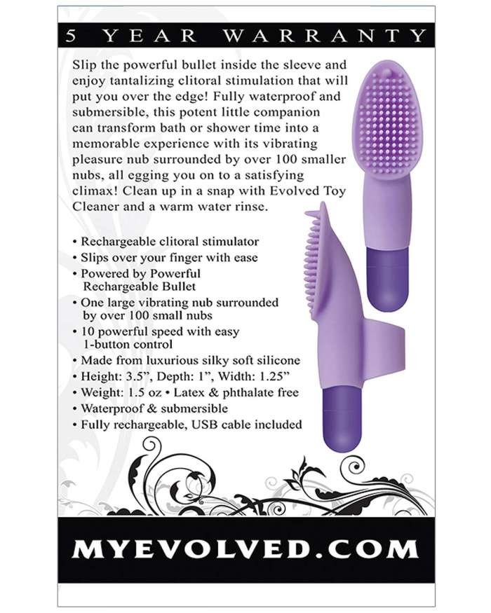 Evolved Fingerific Waterproof Rechargeable Silicone Bullet