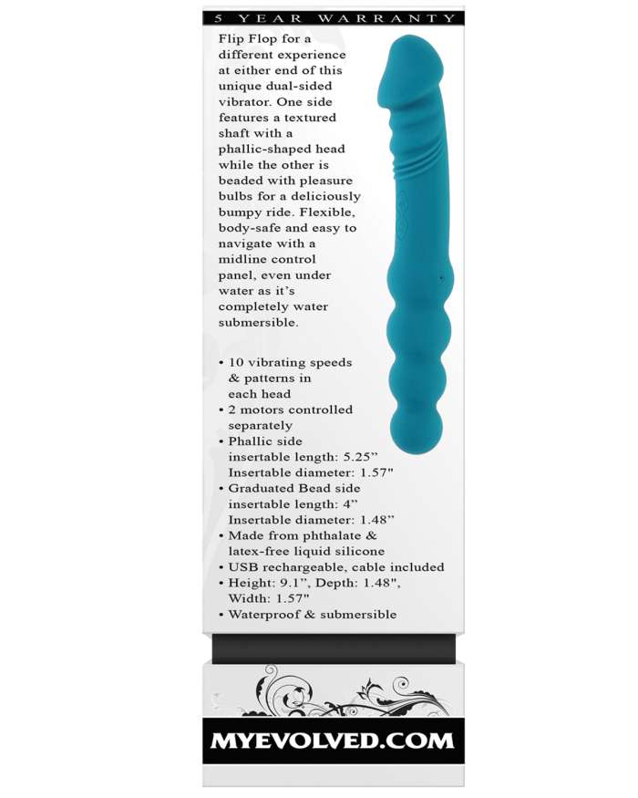 Evolved Flip Flop Dual Sided Phallic Shaped Vibrator
