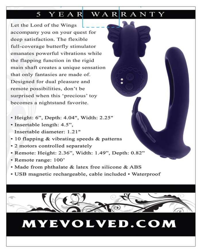 Evolved Lord Of The Wings Flapping Vibrator With Remote
