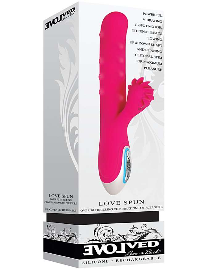 Evolved Love Spun Vibrator with Beads & Spinning Stimulator