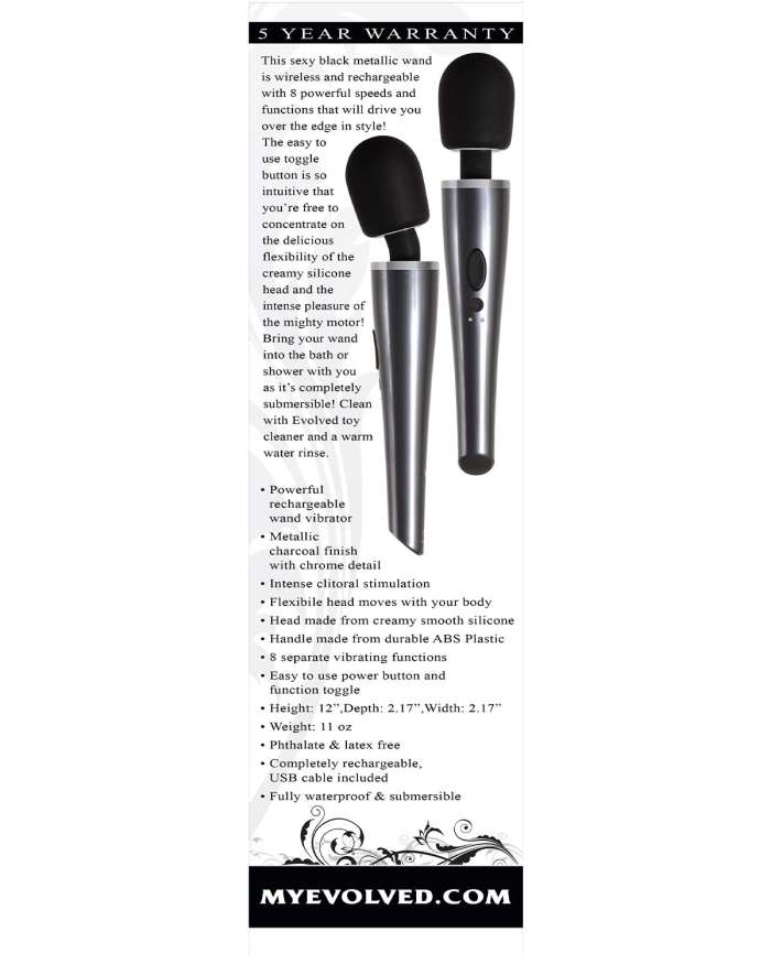 Evolved Mighty Metallic Wand Vibrator