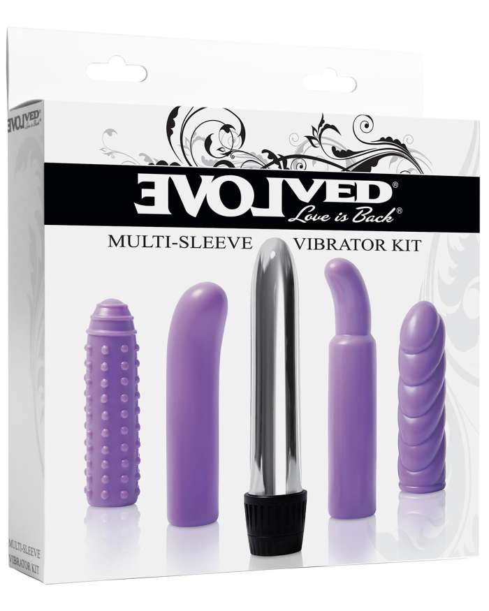 Evolved Multi Sleeve Vibrator Kit with 4 Sleeves