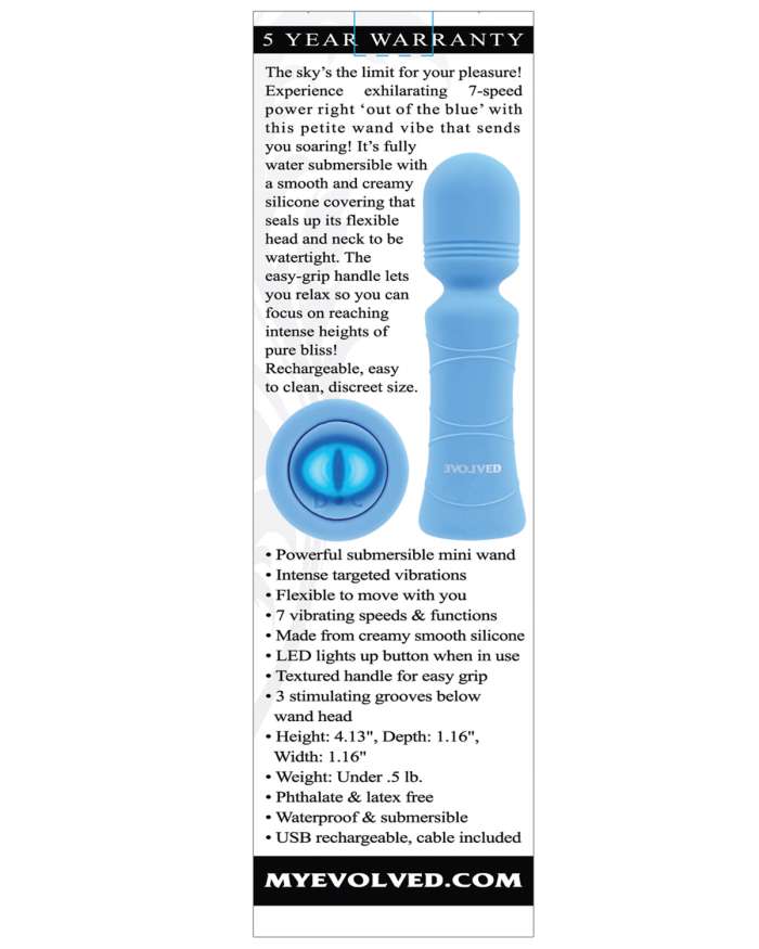 Evolved Out Of The Blue Petite Mini Wand Vibrator