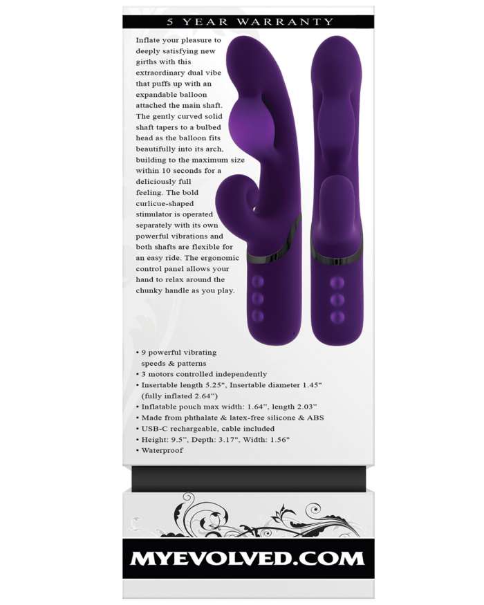 Evolved Pleasure Puff Inflatable Balloon Rabbit Vibrator