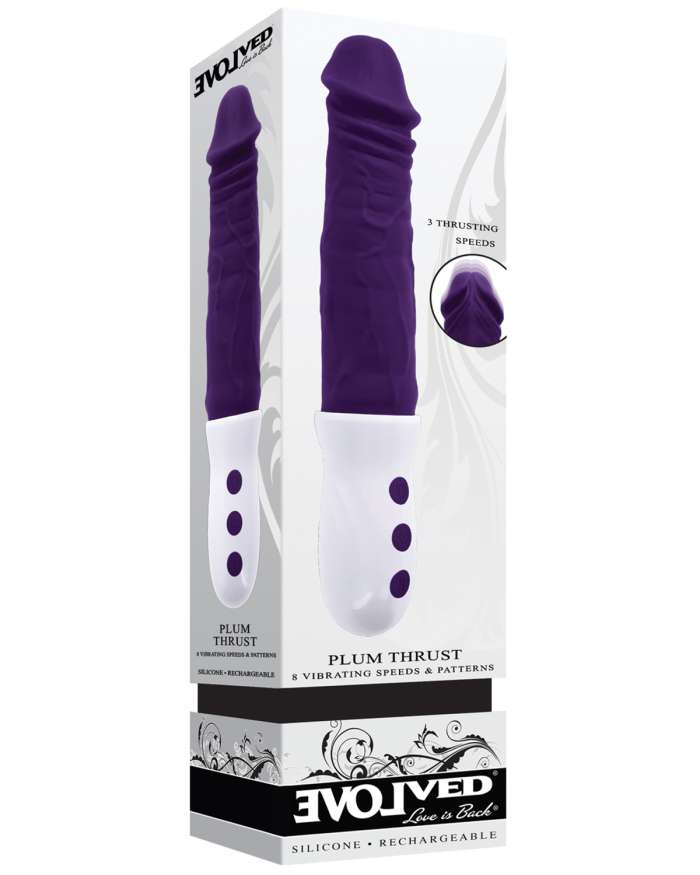 Evolved Plum Thrust Phallic Shaped Thrusting Vibrator