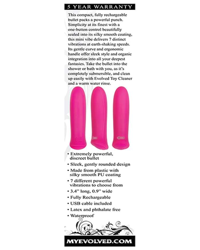 Evolved Pretty In Pink Rechargeable Bullet Vibrator