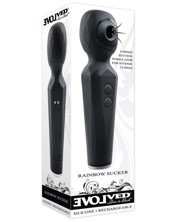 Evolved Rainbow Sucker Sucking Wand Vibrator