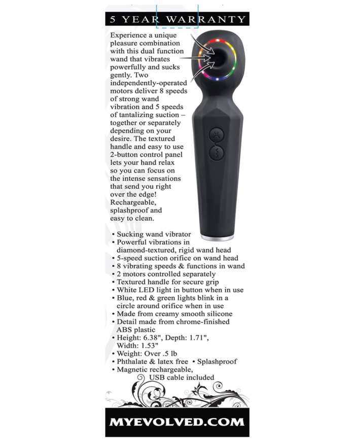 Evolved Rainbow Sucker Sucking Wand Vibrator