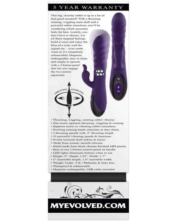 Evolved Rascally Rabbit Thrusting Swirling Vibrator