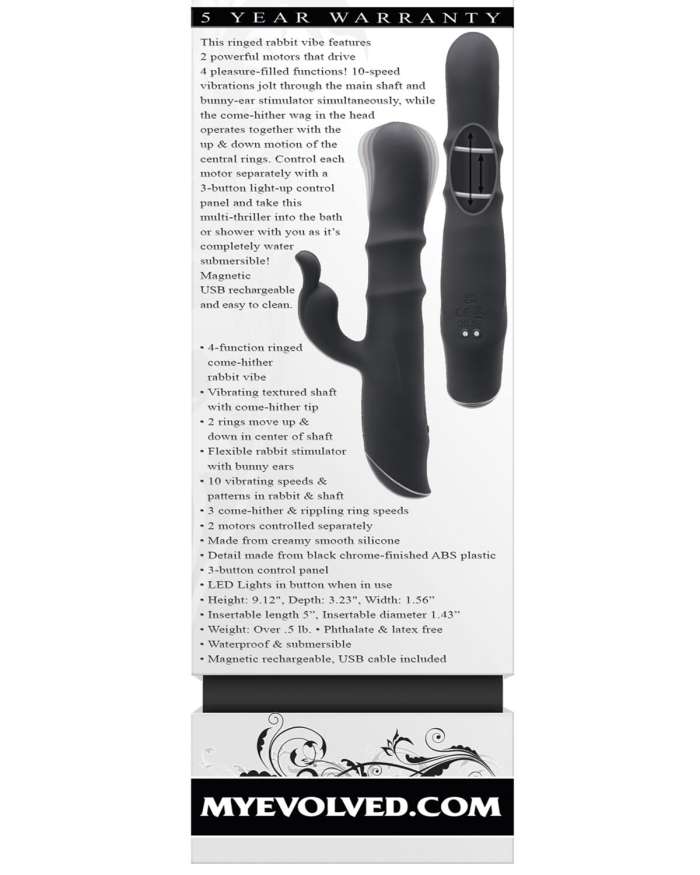 Evolved Ringmaster Ringed Come Hither Rabbit Vibrator