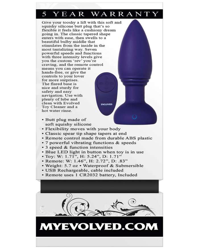 Evolved Smooshy Tooshy Vibrating Butt Plug