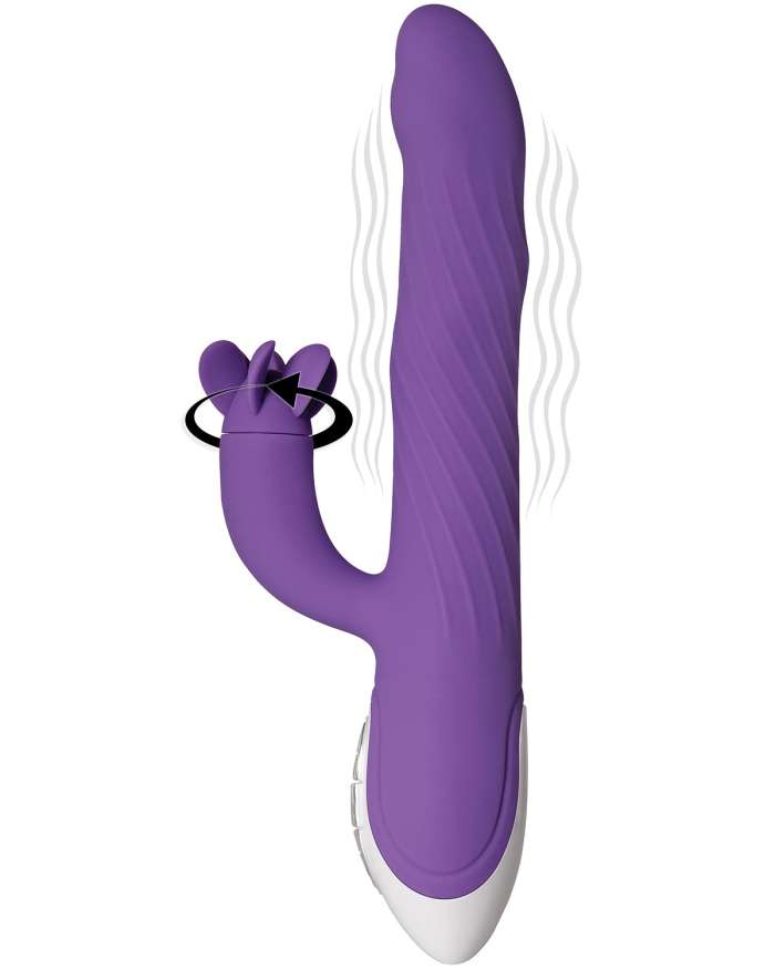 Evolved Tilt-O-Whirl Vibrator with Spinning Clitoral Stimulator