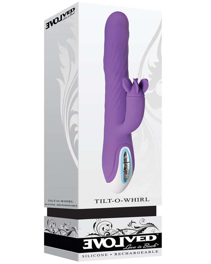 Evolved Tilt-O-Whirl Vibrator with Spinning Clitoral Stimulator