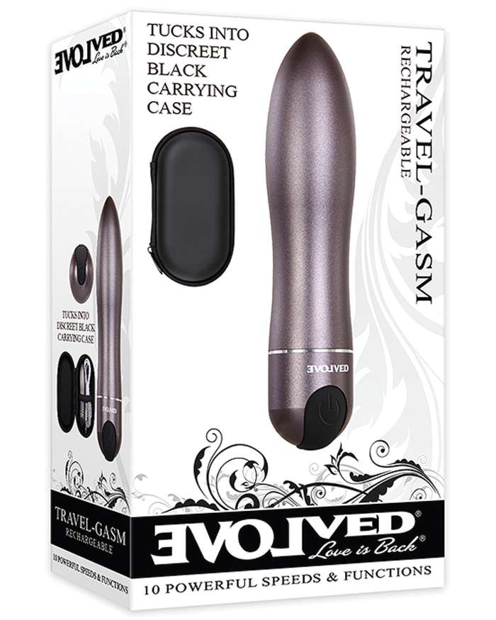 Evolved Travel Gasm Metal Bullet Vibrator with Travel-Case