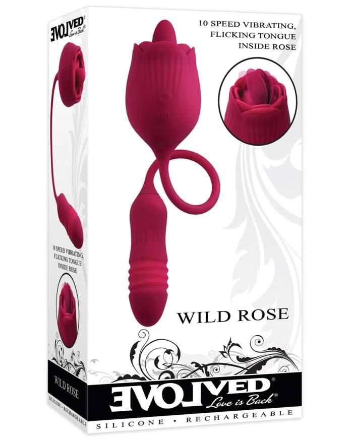 Evolved Wild Rose Flicking Tongue Vibrating Stimulator