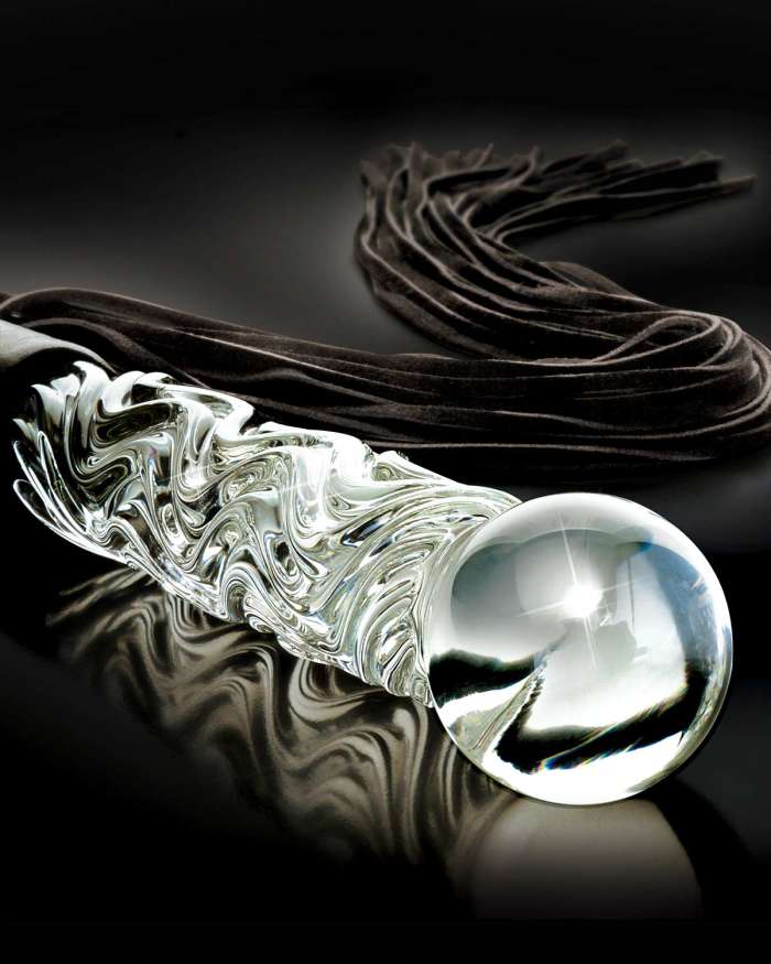Icicles No. 38 Hand Blown Glass Whip Flogger
